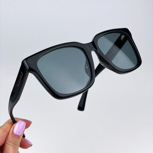 🔥 Gucci GG1175SK 002 Sunglasses Black Smoke Grey Square Unisex